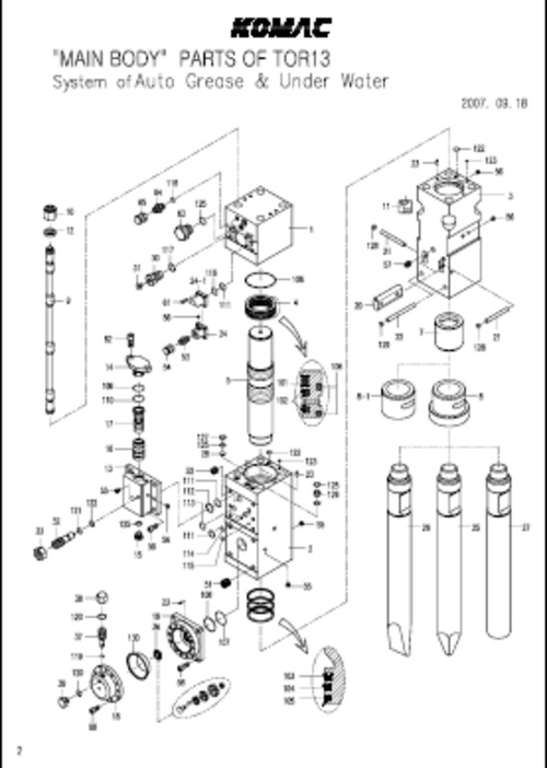 Product picture Komac TOR 13 breaker parts manual
